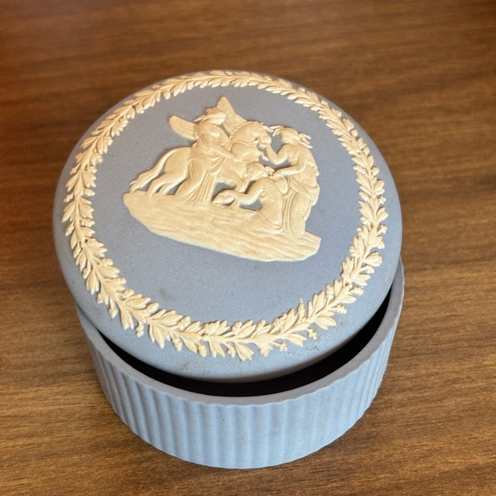 Wedgwood Blue and Cream Jasperware Trinket Box